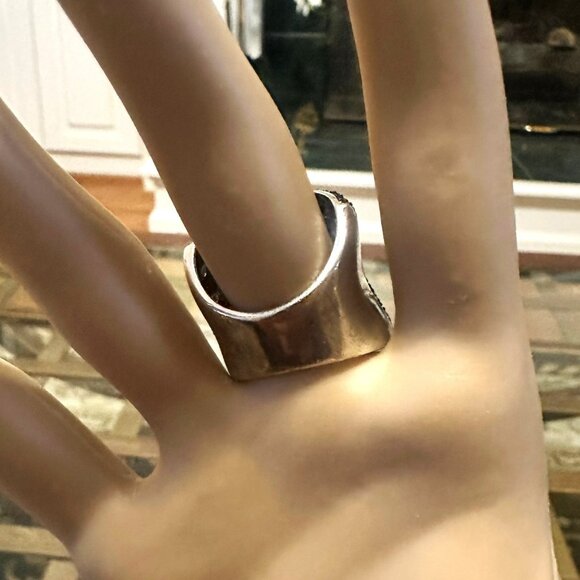 JTV Black Spinel Band Ring Sz 8 .925 Sterling Silver - Picture 5 of 5